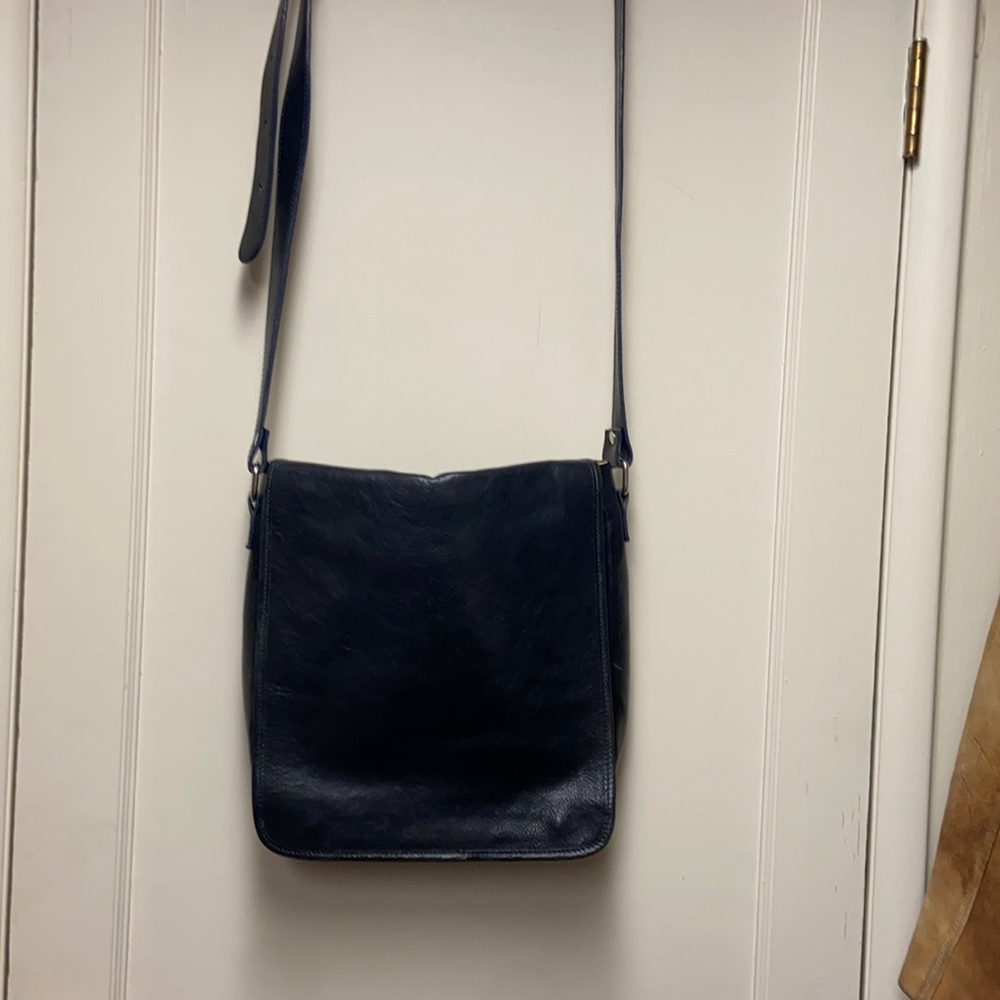 Italian Made Navy Blue Crossbody Bag